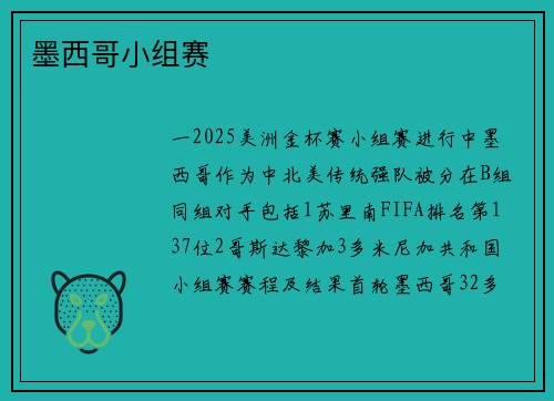 墨西哥小组赛